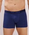 Breathable Comfort Fit – Super Combed Cotton Spandex Striped Trunk  – M121 – Indigo