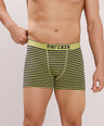 Breathable Comfort Fit – Super Combed Cotton Spandex Striped Trunk  – M121 – Lime
