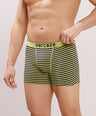 Breathable Comfort Fit – Super Combed Cotton Spandex Striped Trunk  – M121 – Lime