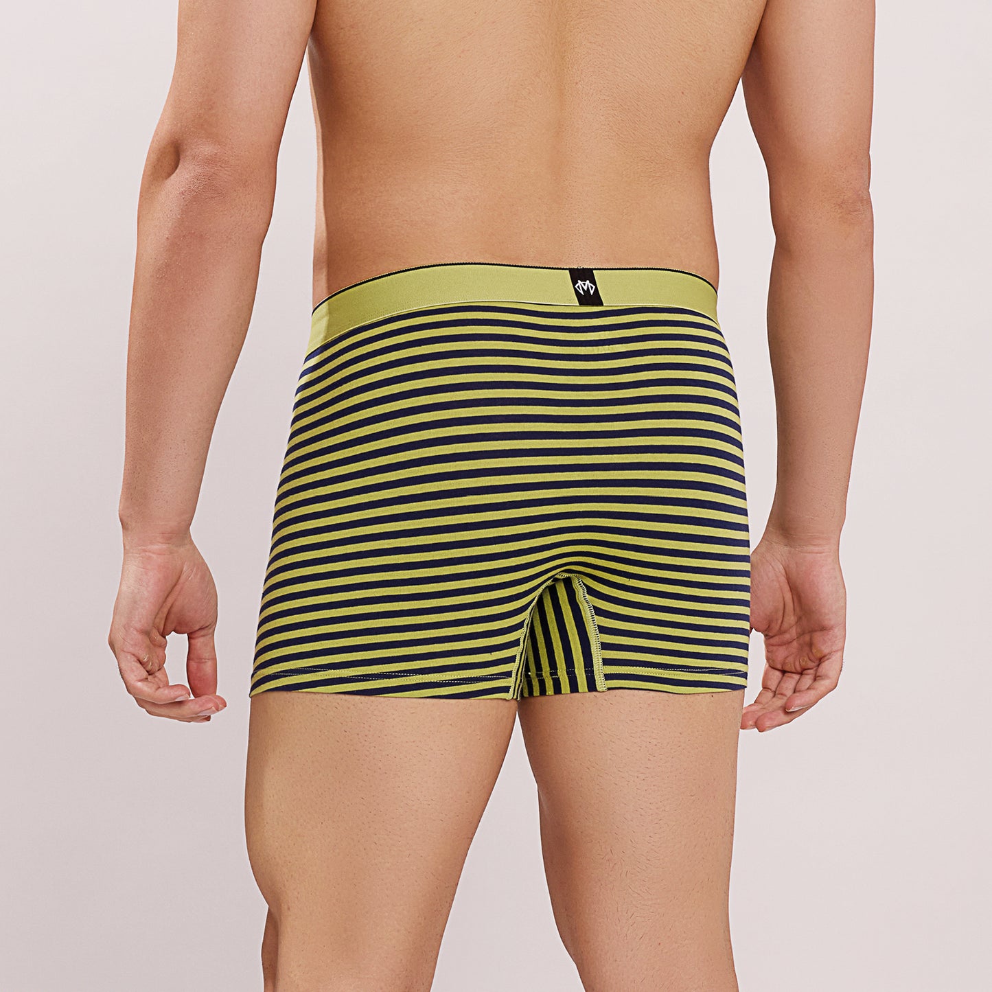 Breathable Comfort Fit – Super Combed Cotton Spandex Striped Trunk  – M121 – Lime