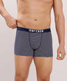 Breathable Comfort Fit – Super Combed Cotton Spandex Striped Trunk  – M121 – Navy