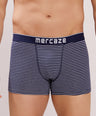 Breathable Comfort Fit – Super Combed Cotton Spandex Striped Trunk  – M121 – Navy