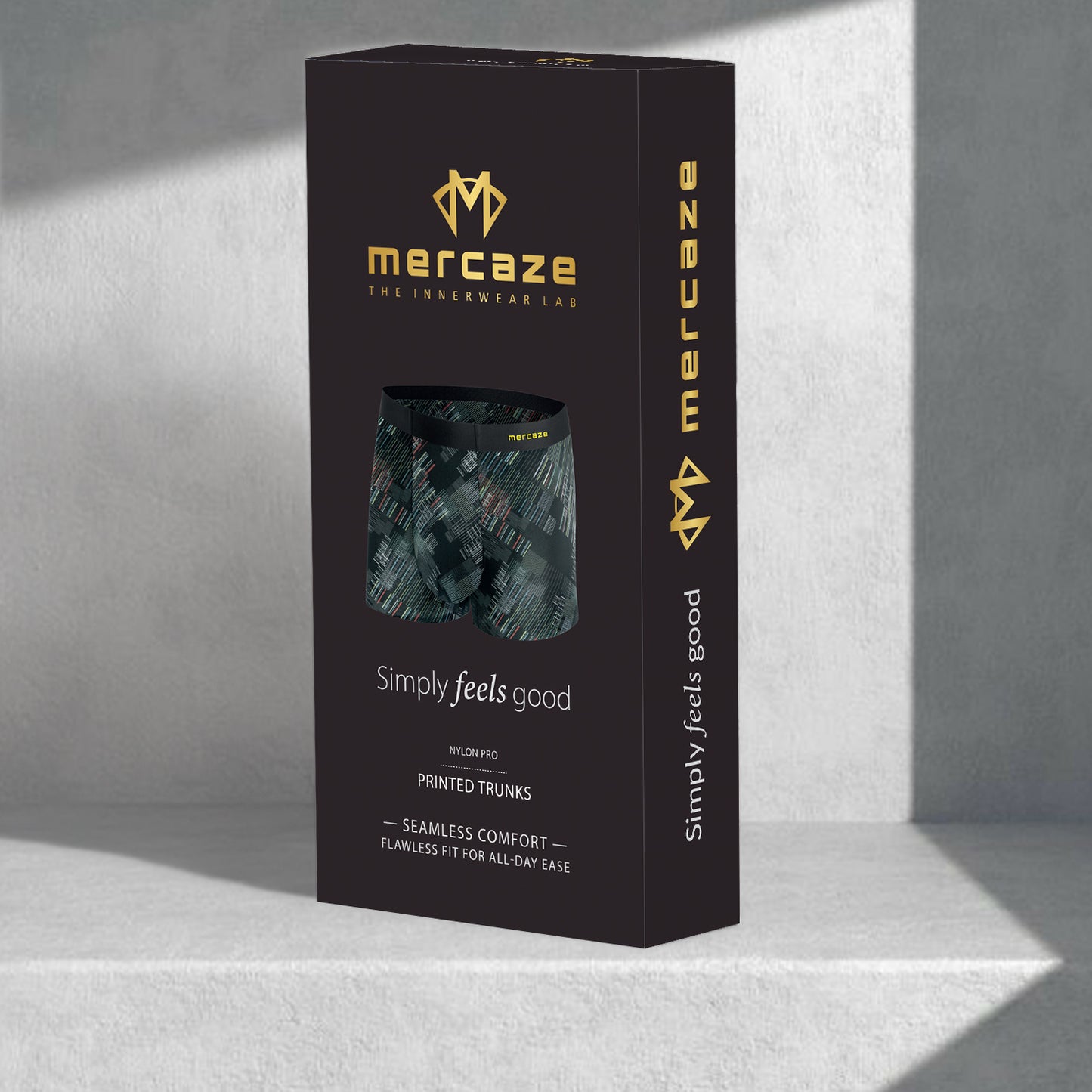 Seamless Fit Comfort – Microfiber Nylon Spandex Printed Trunk – M111 - Sky Blue