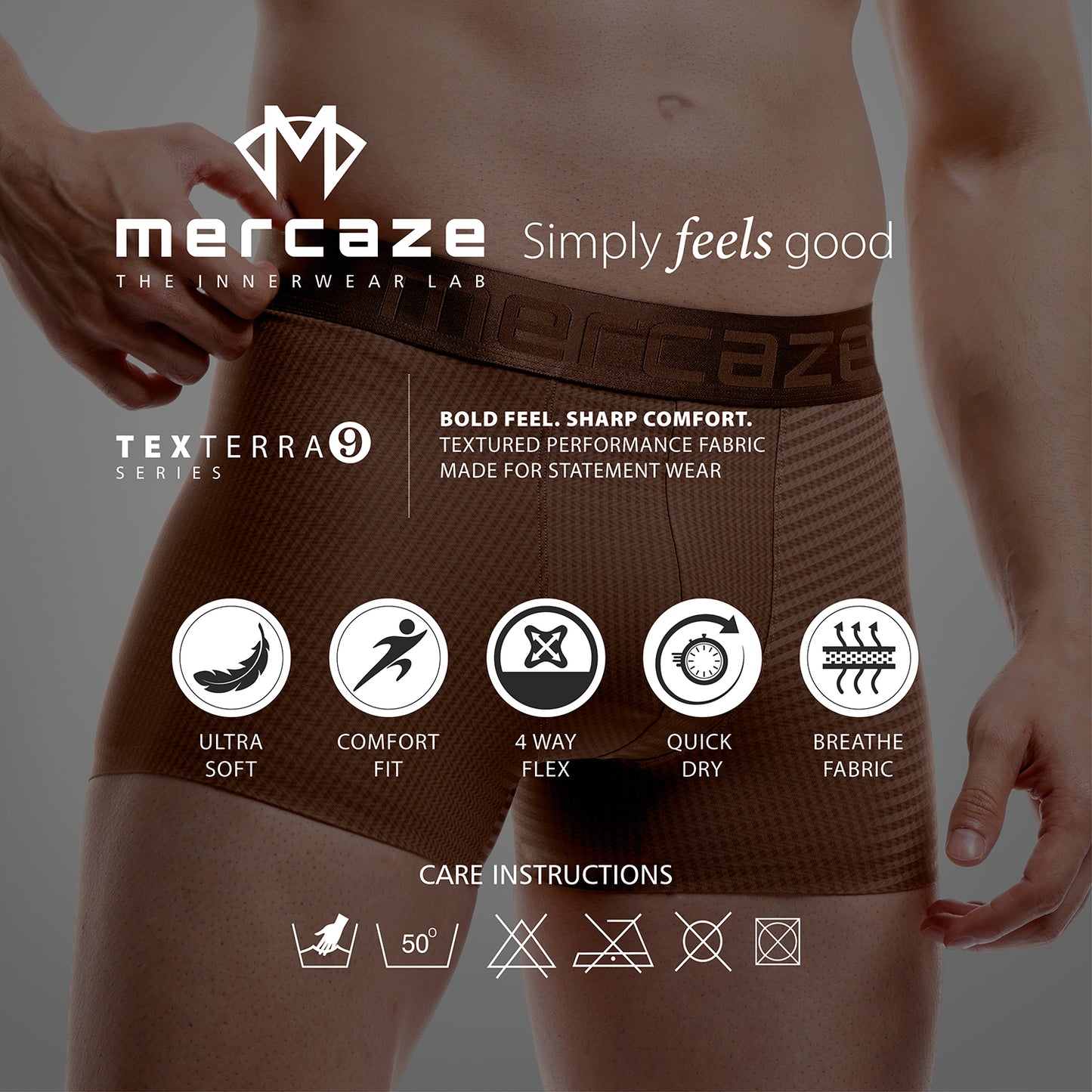 Premium Fit - Textured Jacquard Micro Fibre Nylon Spandex Trunk - M115 - Black