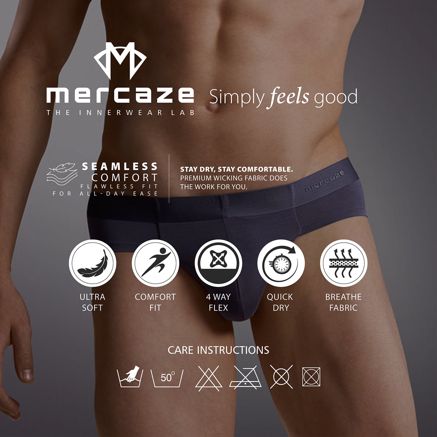 Seamless Ultra-Soft Comfort – Micro Modal Spandex Brief – M109 - Navy